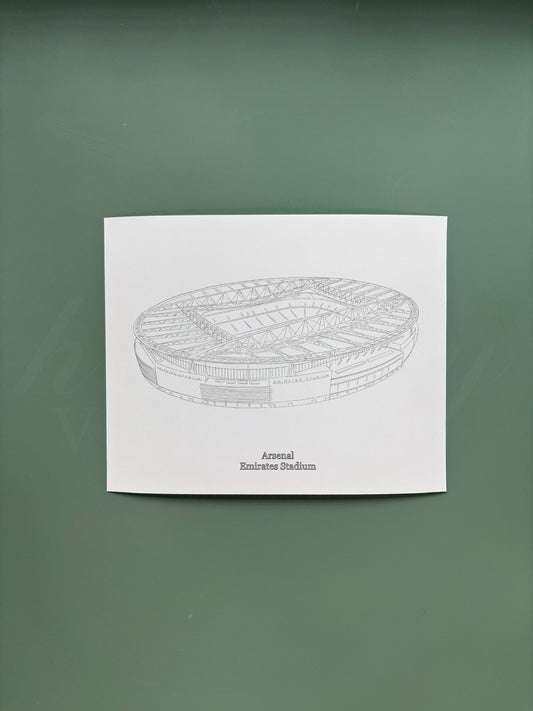 Arsenal Emirates Stadium Print (Black & White)