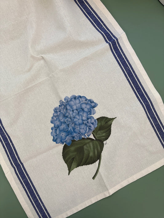 Hydrangea Striped Kitchen Towel