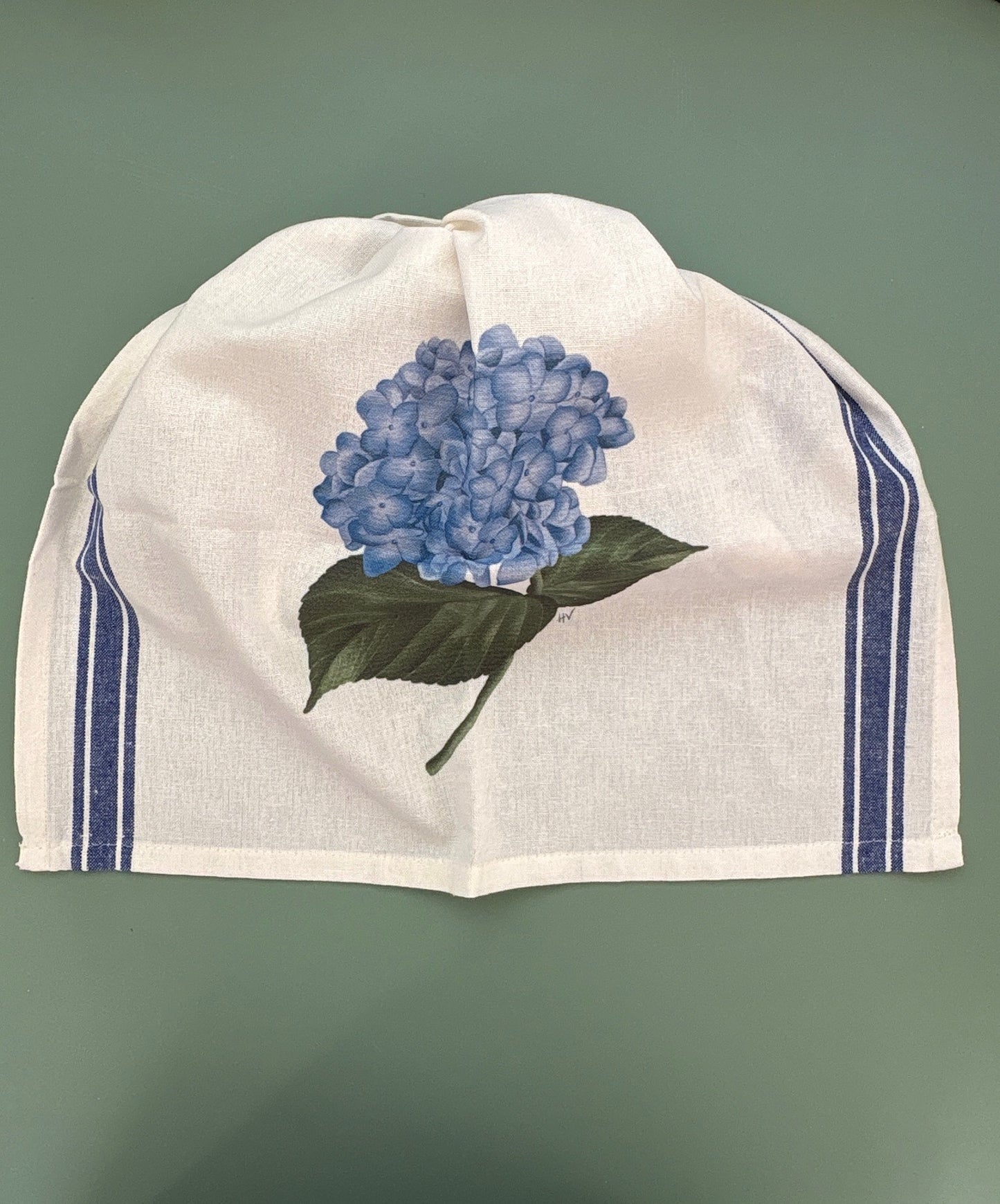 Hydrangea Striped Kitchen Towel