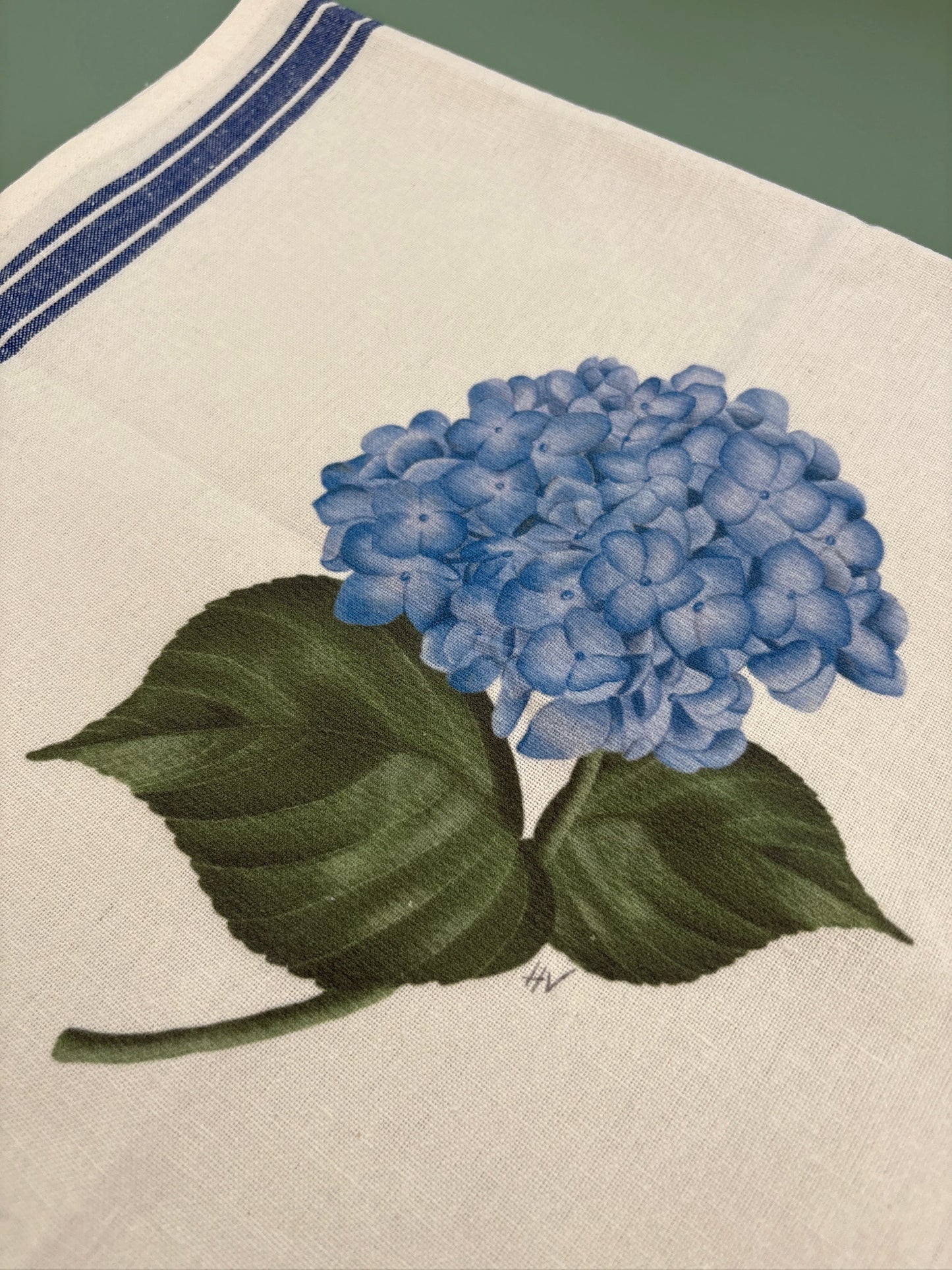 Hydrangea Striped Kitchen Towel