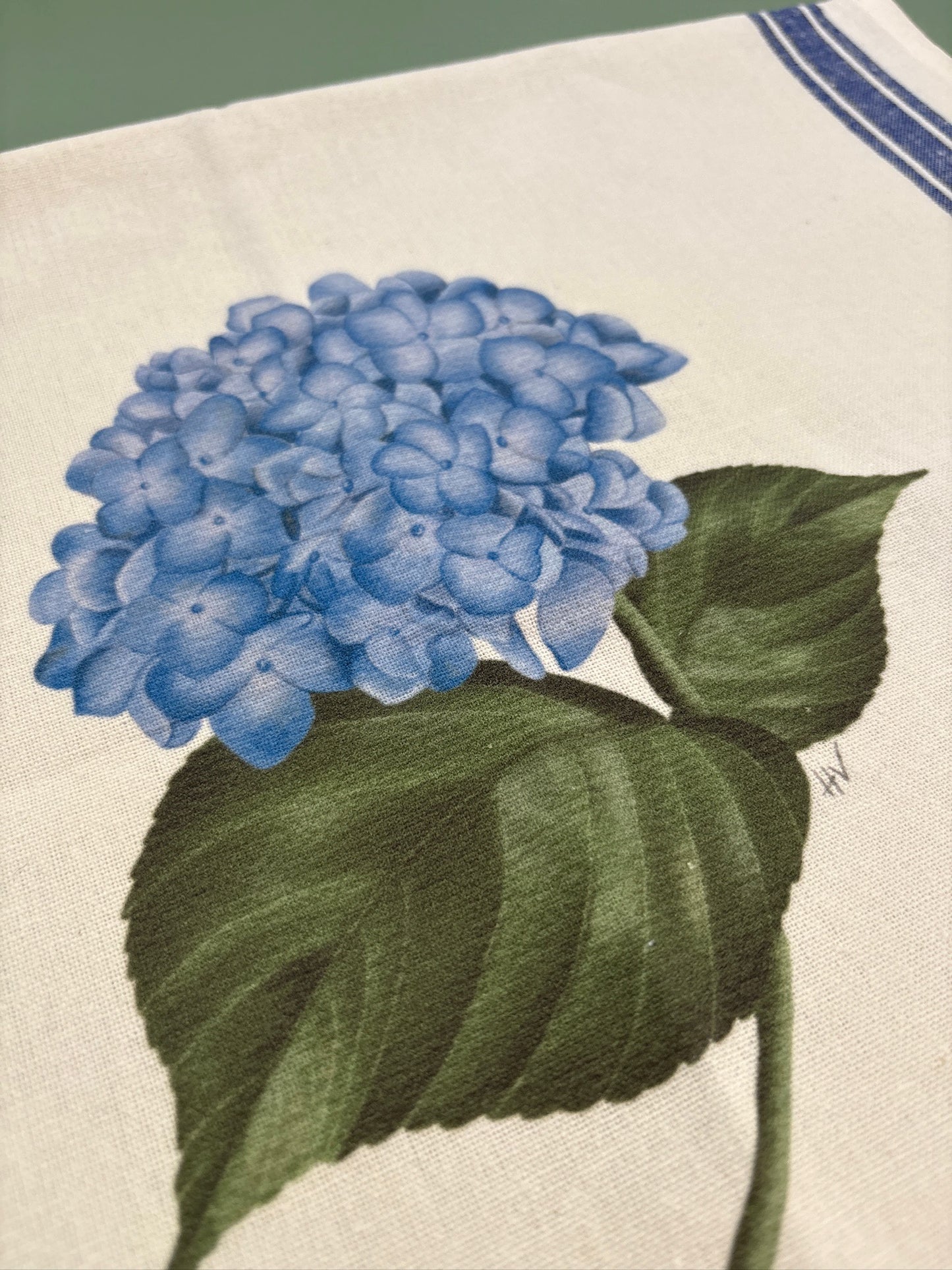 Hydrangea Striped Kitchen Towel