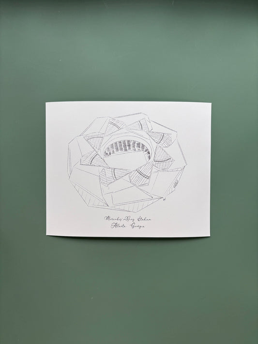 Mercedes Benz Stadium Aerial View Fine Art Print