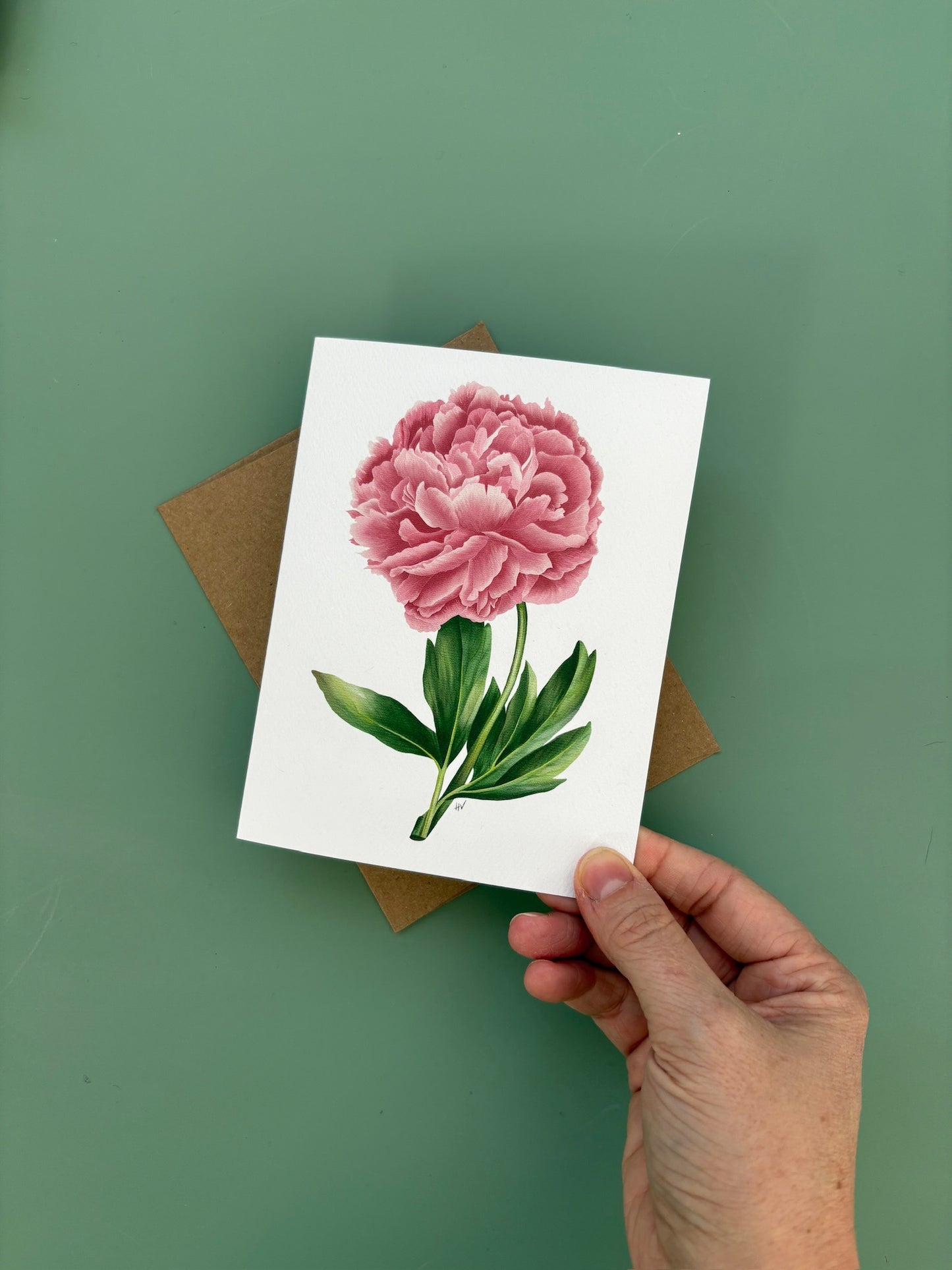 Peony Greeting Card