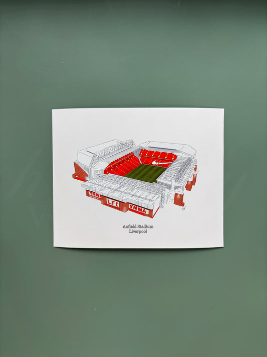 Liverpool's Anfield Stadium Print (Color)