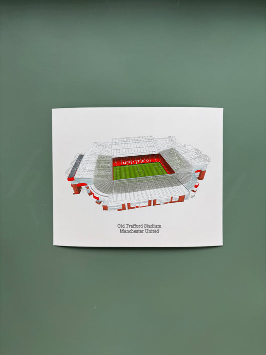 Manchester United Old Trafford Stadium Print (Color)