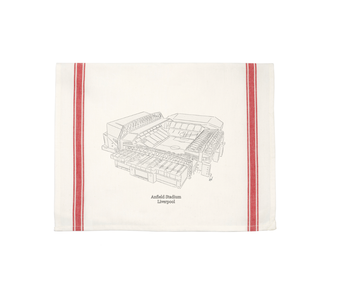 Anfield (Black & White) Striped Kitchen Towel