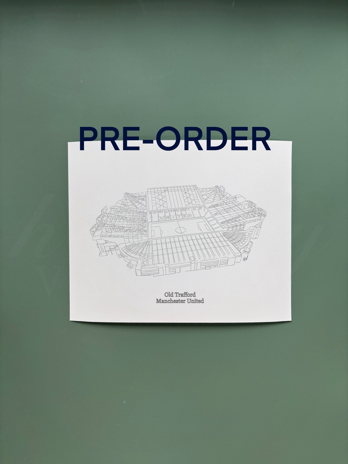 Manchester United Old Trafford Print (Black & White)