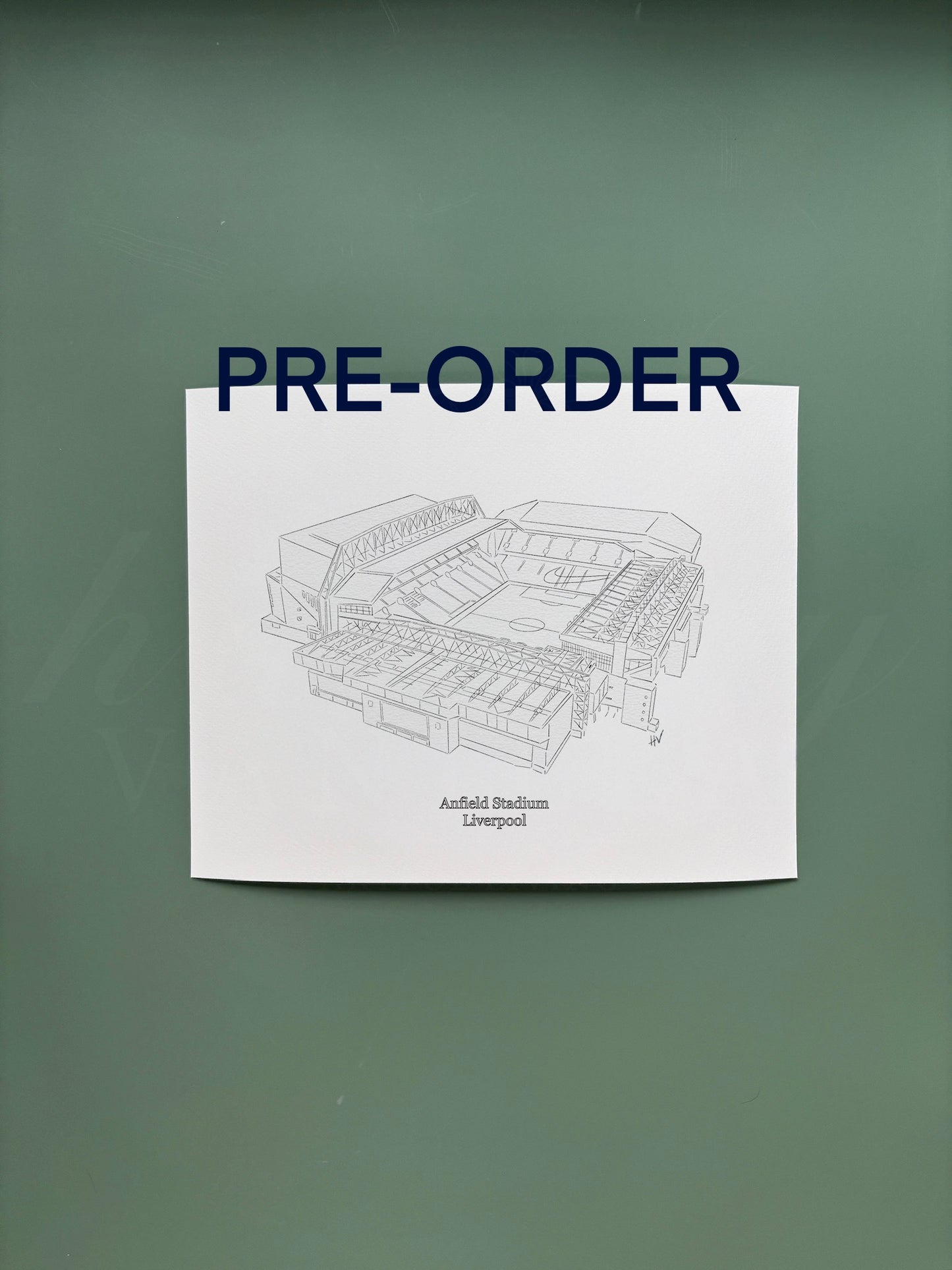 Liverpool Anfield Stadium Print (Black & White)