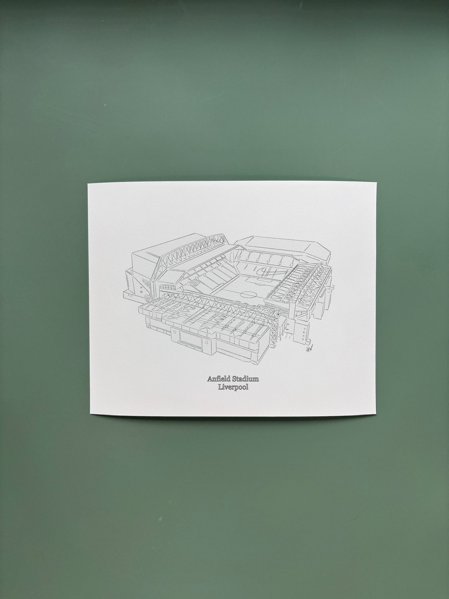 Liverpool's Anfield Stadium Print (Black & White)