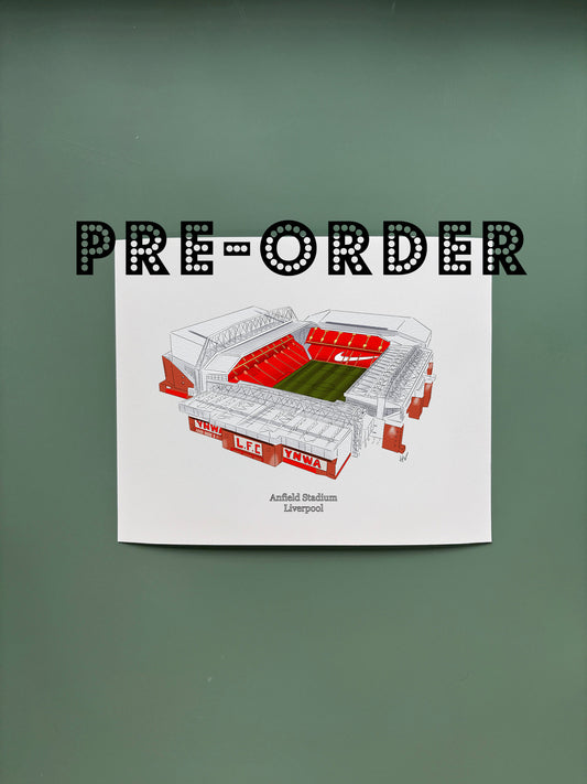 Liverpool's Anfield Stadium Print (Color)