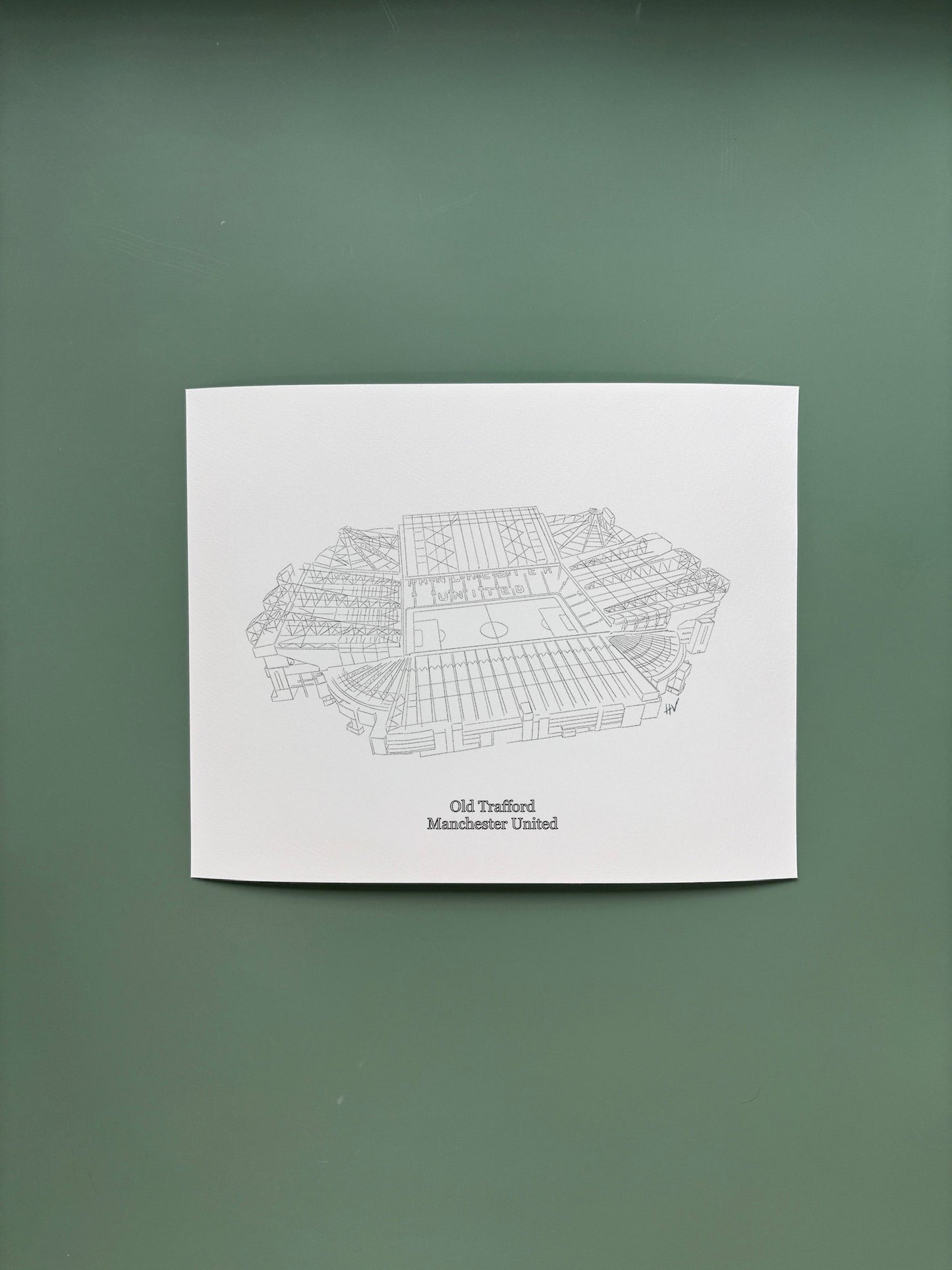 Manchester United Old Trafford Print (Black & White)